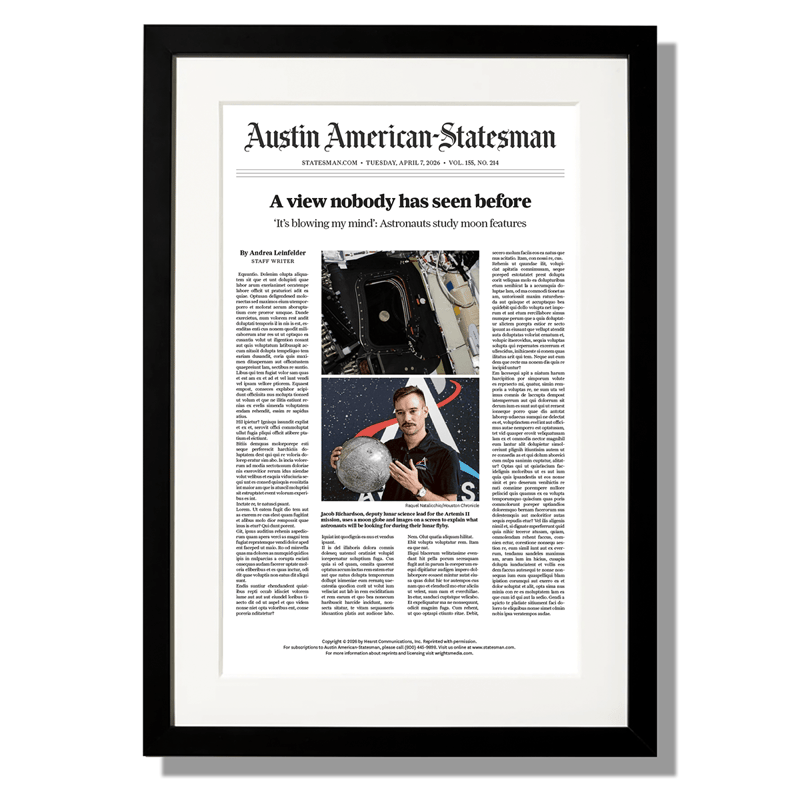 Austin American-Statesman Framed Article