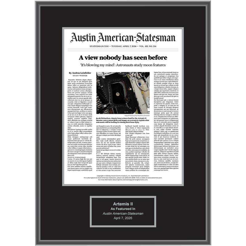 Auston American-Statesman article on a plaque