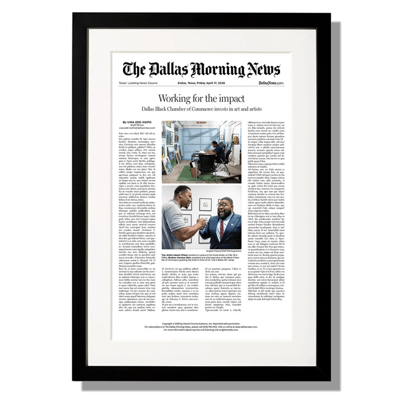 Framed Article of The Dallas Morning News