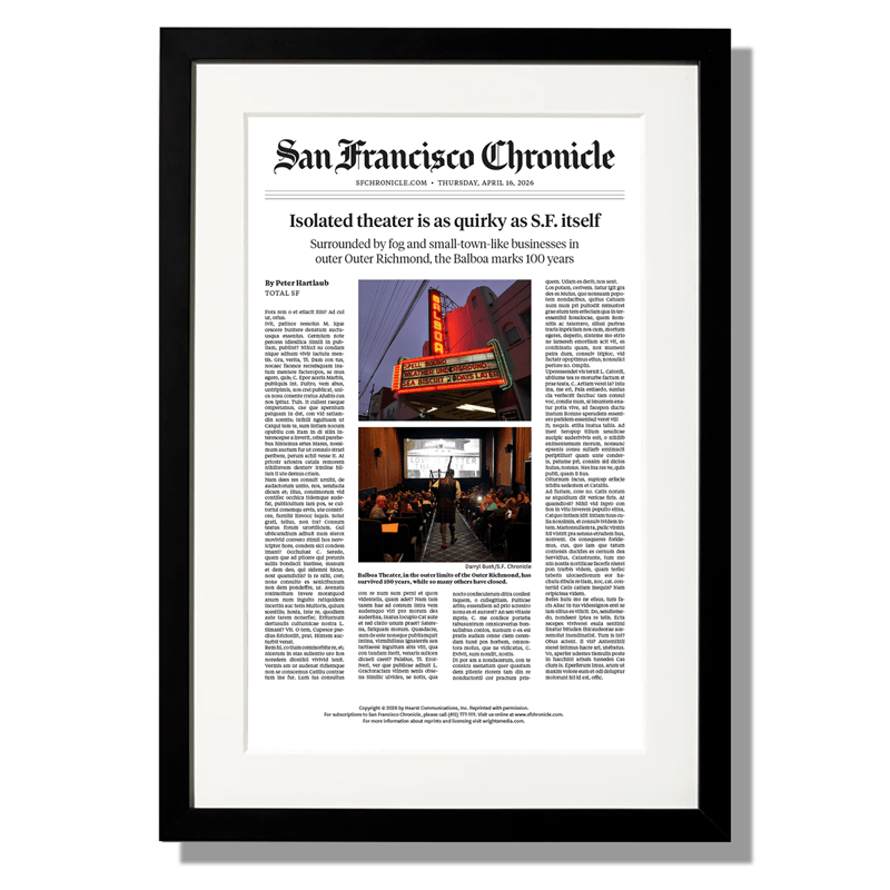 San Francisco Chronicle Framed Article Product